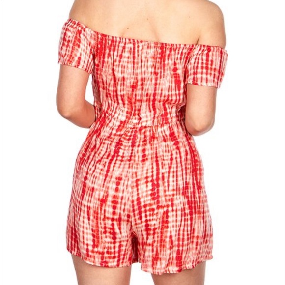 🍑SOLD🆕FEELING PEACHY TIE DYE ORANGE CREAM ROMPER NWT - Picture 3 of 14